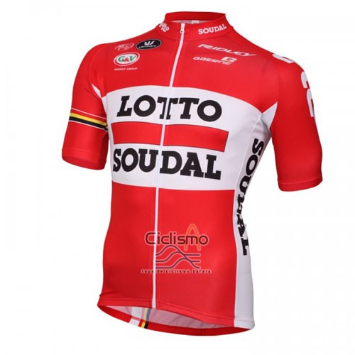 Lotto Soudal Ropa Ciclismo Culotte Corto 2016 Mangas Cortas Blanco y Rojo